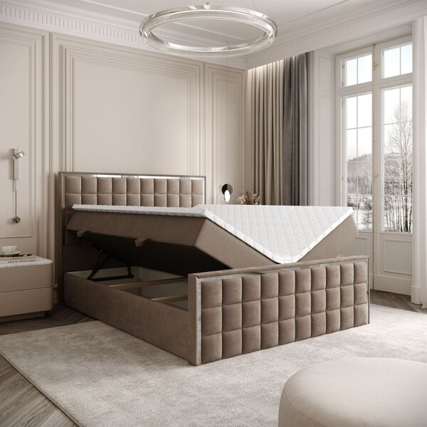 VYSOKÁ ČALÚNENÁ POSTEĽ NOEMI SILVER 140X200 ROYAL VELVET 176