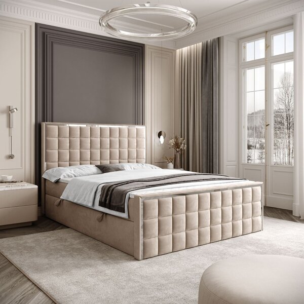 VYSOKÁ ČALÚNENÁ POSTEĽ NOEMI SILVER 140X200 ROYAL VELVET 170