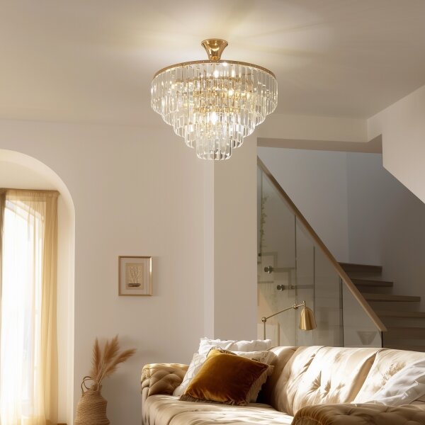 Brilagi - Prisadený luster CRYSTAL 5xE14/40W/230V zlatá