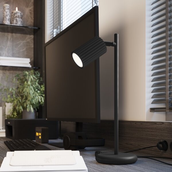 Sollux SL.1586 - Stolná lampa KARBON 1xGU10/10W/230V čierna