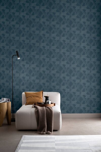 RASCH | Vliesová tapeta na stenu Schöner Wohnen 600414 | 0,53 x 10,05 m | vining ivy, modrozelená, metalická