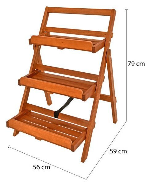 Drevené kvetináčové schody
