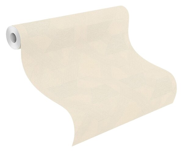 RASCH | Vliesová tapeta na stenu Schöner Wohnen 600438 | 0,53 x 10,05 m | béžová, strieborná