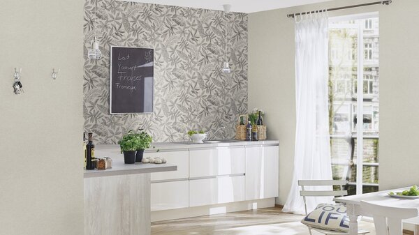 RASCH | Vliesová tapeta na stenu Schöner Wohnen 600575 | 0,53 x 10,05 m | šedá, čierna