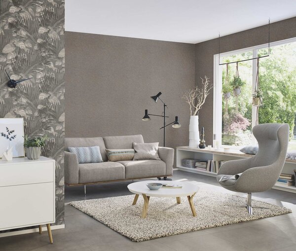 RASCH | Vliesová tapeta na stenu Schöner Wohnen 600971 | 0,53 x 10,05 m | šedá, hnedá, zlatá