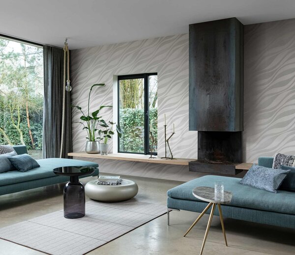 RASCH | Vliesová tapeta na stenu Sky Lounge 608021 | 0,53 x 10,05 m | šedá, strieborná