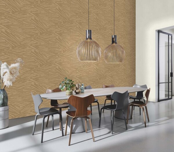 RASCH | Vliesová tapeta na stenu Sky Lounge 608311 | 0,53 x 10,05 m | zlatá, béžová