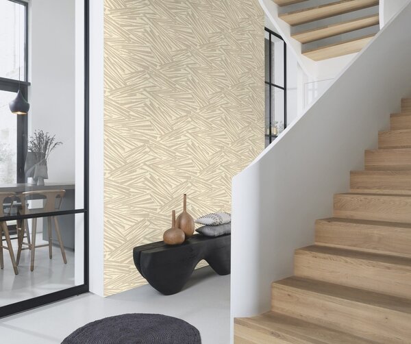 RASCH | Vliesová tapeta na stenu Sky Lounge 608335 | 0,53 x 10,05 m | béžová, strieborná