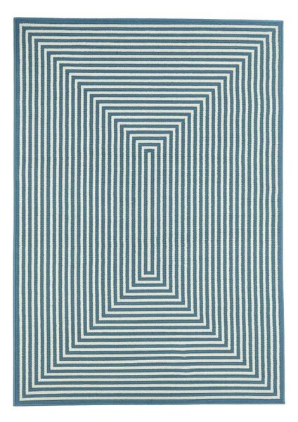 Modrý vonkajší koberec Floorita Braid, 160 × 230 cm