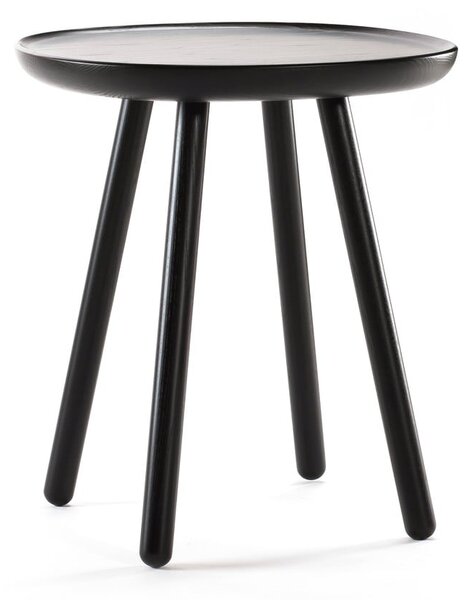 Čierny odkladací stolík z masívu EMKO Naïve, ø 45 cm