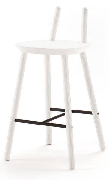 Biela barová stolička z masívu EMKO Naïve