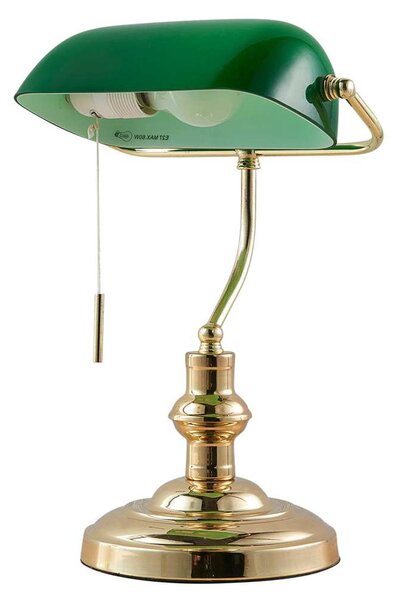 Lindby - Milenka Stolová Lampa Polished Brass/Green - Lampemesteren