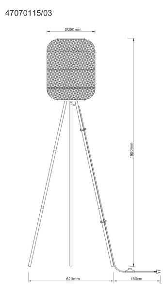 STOJACIA LAMPA, 62/165 cm Novel - Online Only bytové doplnky, Online Only