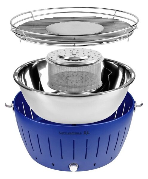 Modrý nedymiaci gril na uhlie LotusGrill XL