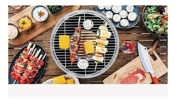 Modrý nedymiaci gril na uhlie LotusGrill XL