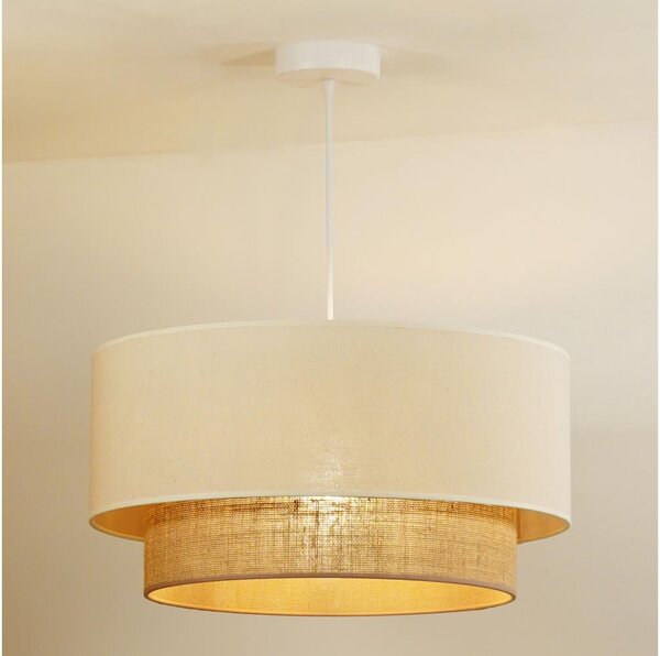 Duolla - Luster na lanku BOHO 1xE27/15W/230V pr. 60 cm béžová/hnedá