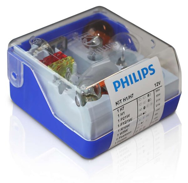 Philips Philips 55007SKKM - Sada náhradných autožiaroviek H7/H1 12V P2288 + záruka 3 roky zadarmo