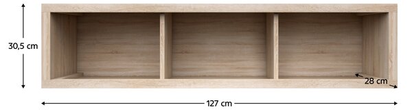 KONDELA Visiaci regál 130, dub sonoma, NORTY TYP 17