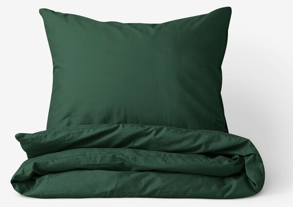 Goldea bavlnené posteľné obliečky - tmavo zelené 200 x 200 a 2ks 70 x 90 cm (šev v strede)