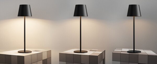 Toolight Toolight, dotyková LED nočná stolná lampa 5W, 3 farby svetla, USB napájanie, APP1365-T BLACK, čierna matná, OSW-08628