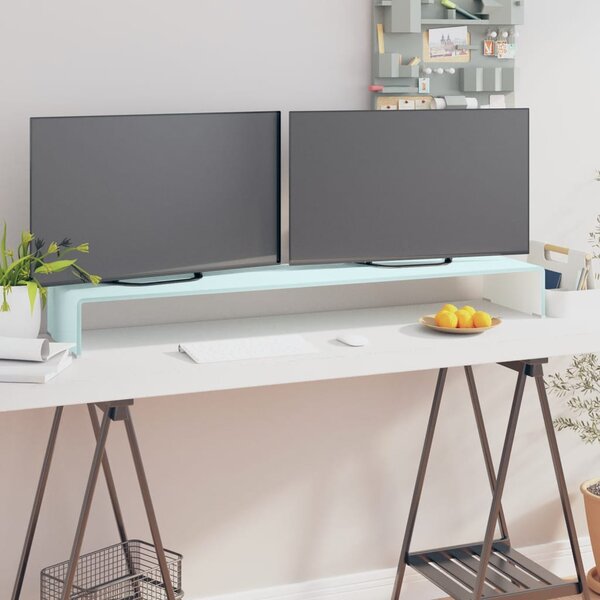 TV stojan/stojan pod monitor, sklo, zelený 120x30x13 cm