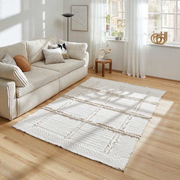 PLOCHO TKANÝ KOBEREC, 120/170 cm biela Linea Natura - Online Only bytové doplnky, Online Only