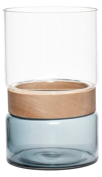 Biela/modrá sklenená váza 26 cm Darwin – Hübsch