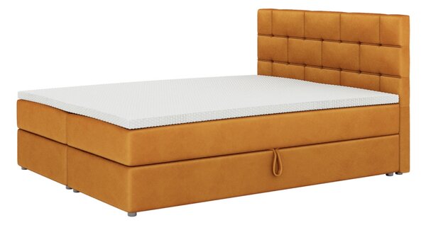 Čalúnená posteľ boxspring WALL + topper, 140x200, itaka 33