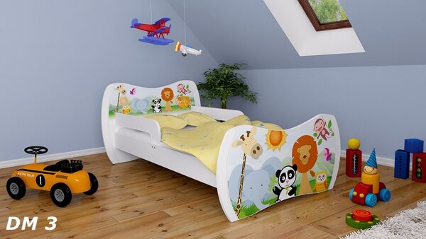 Detská posteľ bez šuplíku 140x70cm ZVIERATKÁ + matrace ZADARMO!