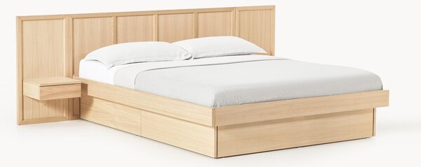 Drevená posteľ so zásuvkami a záhlavím Nanto
