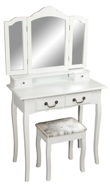 Toaletní stolek s taburetem REGINA NEW Tempo Kondela Biela