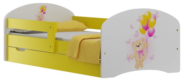 Detská posteľ so zásuvkami MACKO A MOTÝLCI 140x70 cm