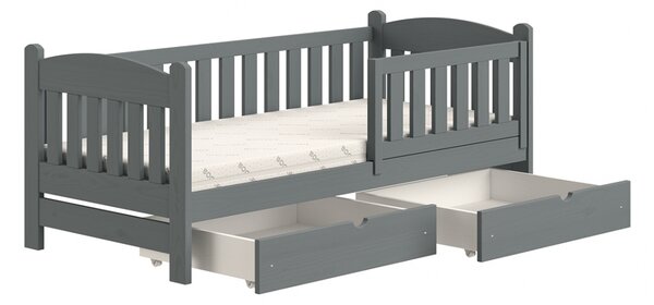 Detská posteľ Alvins DP 002 - 80x180 cm, grafitová