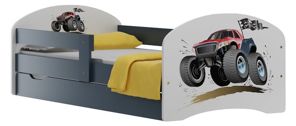 Detská posteľ so zásuvkami MONSTER TRUCK 140x70 cm