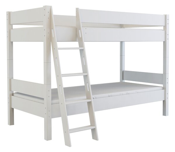Detská poschodová posteľ z MASÍVU BUK - ERIK 200x90cm - biela
