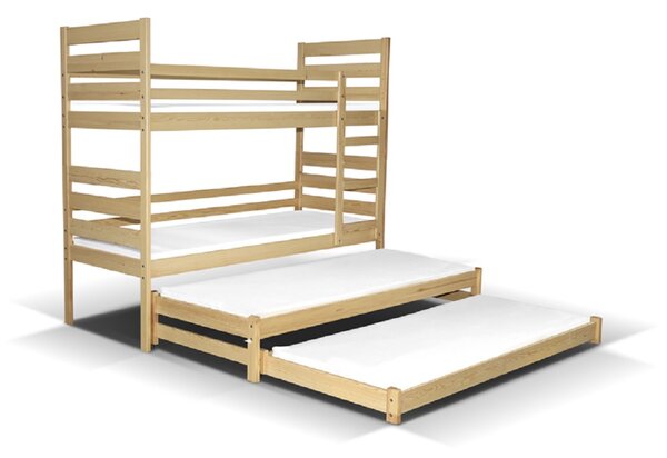 Detská poschodová posteľ s dvoma prístelkami pre 4 osoby MULTI 200x90 cm + matrac ZADARMO!