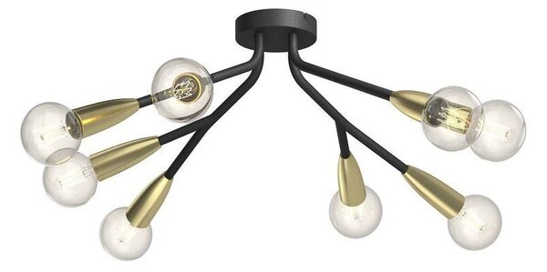 Lucande - Carlea 8 Stropné Lampa Black/Brass - Lampemesteren