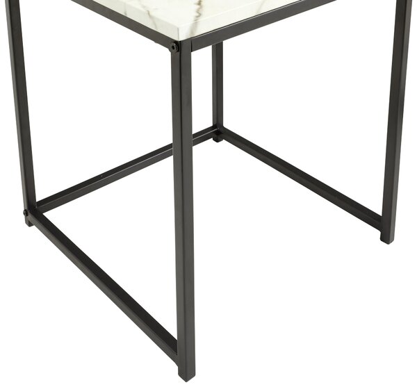 SADA ZASÚVACÍCH STOLÍKOV, čierna, biela, kov, kompozitné drevo, 44,5/40/44 cm MID.YOU - Online Only obývacie izby, Online Only