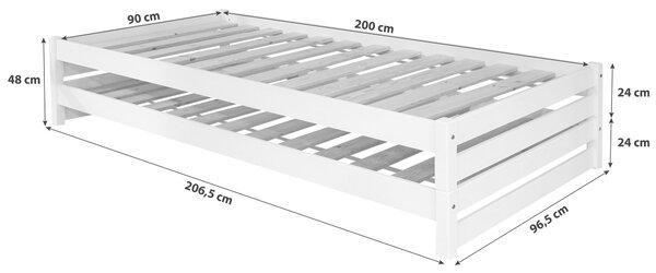 STOHOVATEĽNÁ POSTEĽ, 90/200 cm MID.YOU - Detské izby, Online Only