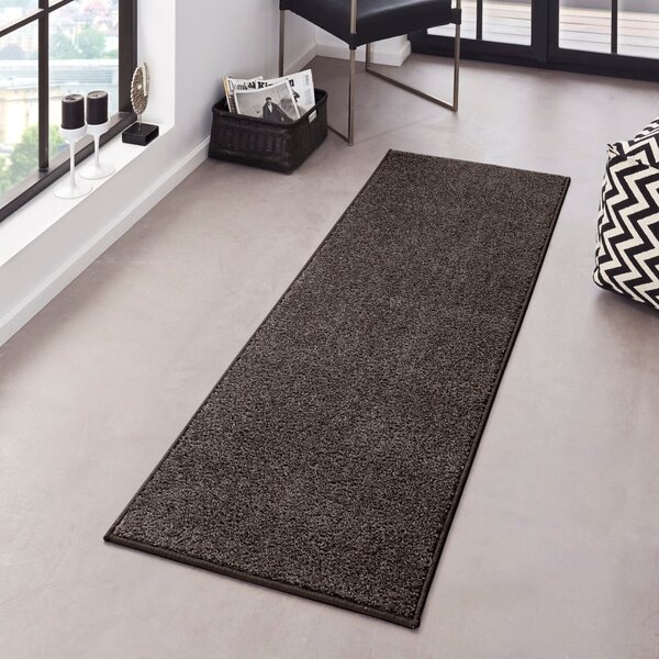 Antracitovosivý behúň Hanse Home Pure, 80 x 400 cm