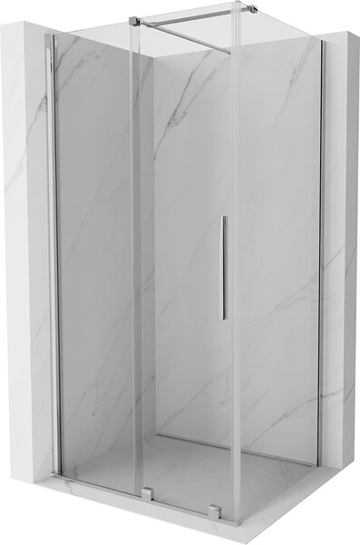 Mexen Velar, sprchový kút s posuvnými dverami 120(dvere) x 75(stena) cm, 8mm číre sklo, chrómový profil, 871-120-075-01-01