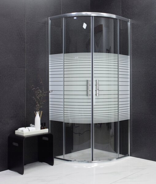 Sprchovací kút maxmax MEXEN RIO stripe - štvrťkruh 70x70 cm, 863-070-070-01-20