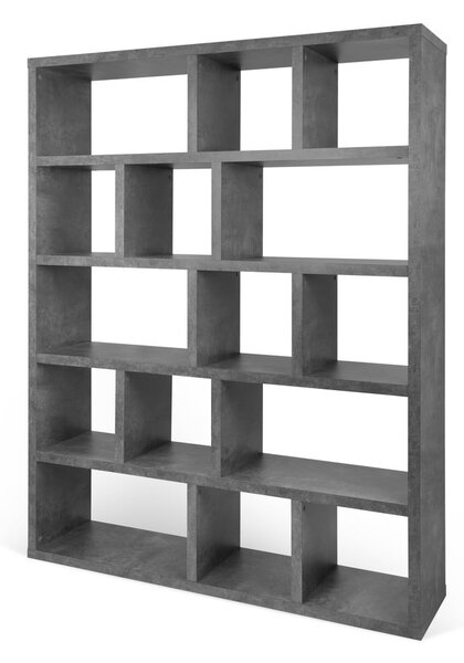 Sivá knižnica v dekore betónu 150x198 cm Berlin – TemaHome