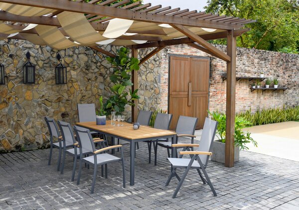 ZÁHRADNÉ SKLADACIE KRESLO, drevo, kov, textil Ambia Garden - Záhradné stoličky