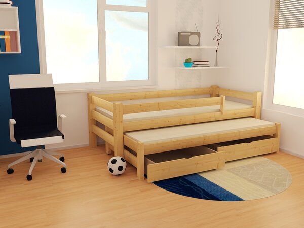 Detská posteľ s výsuvnou prístelkou z masívu ROBUST 8X8 7B - 200x80 cm