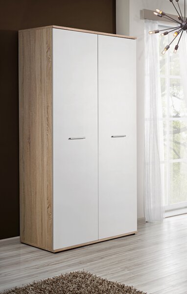 NovýNábytok.sk Šatníková skriňa Daron 2D 23 DSW DI-03 (dub sonoma + biela). Akcia -21%. Vlastná spoľahlivá doprava až k Vám domov. 1024528