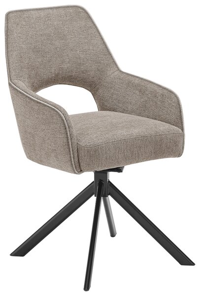 STOLIČKA S PODRÚČKAMI, železo, tkaná textília, čierna, taupe SetOne by Musterring - Stoličky, Online Only