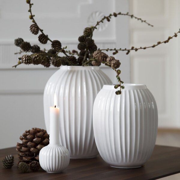 Biela kameninová váza Kähler Design Hammershoi, výška 25 cm