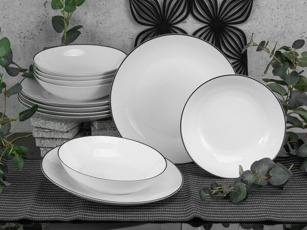 Jedálenský servis Black Luna Line 12-dielne Creatable - Online Only bytové doplnky, Online Only