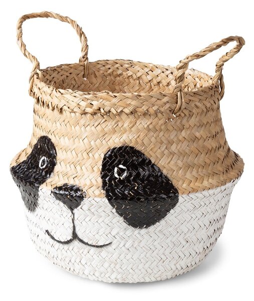 Detský kôš na hračky z morskej trávy v bielo-prírodnej farbe ø 25x24 cm Panda – Compactor